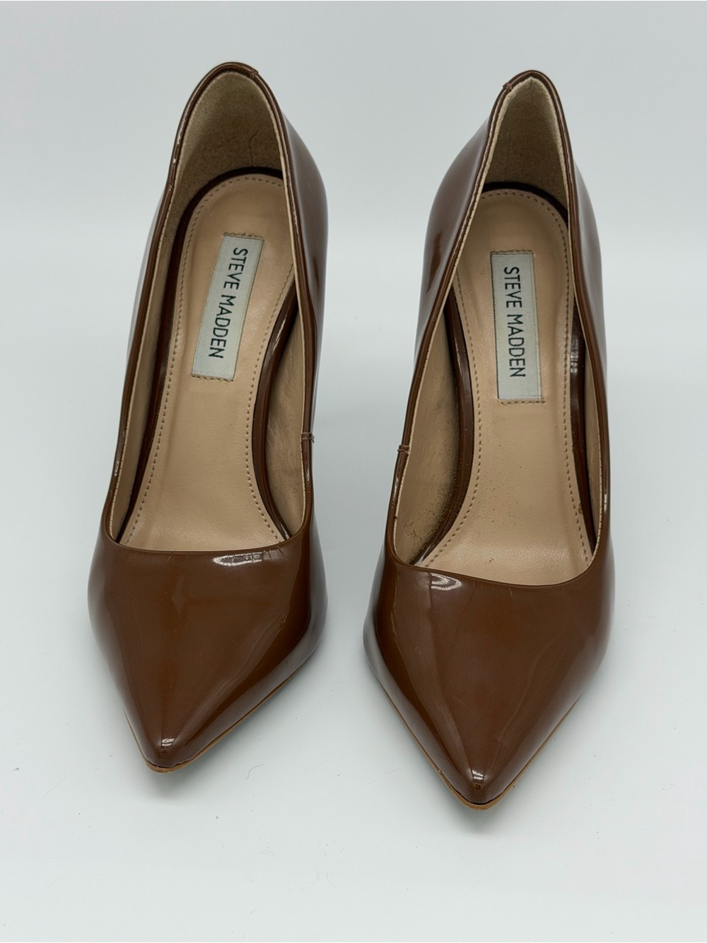 Steve Madden Brown Patent Pointed Toe Heels